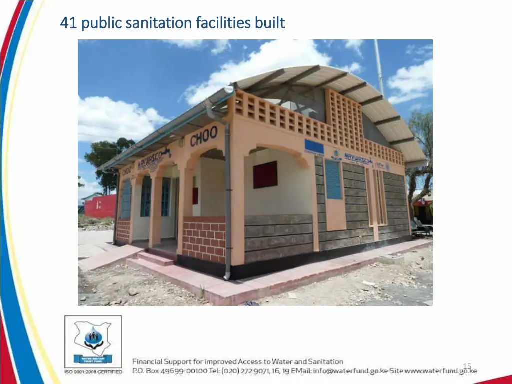 41 public sanitation facilities built 41 public