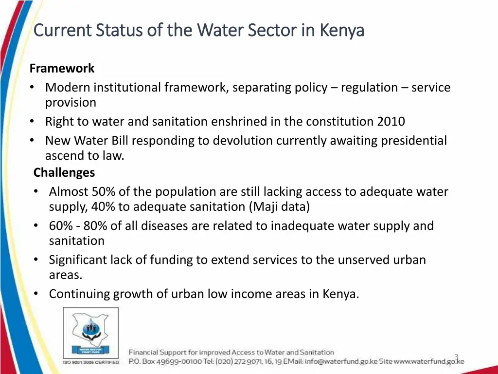 current status of the water sector in kenya