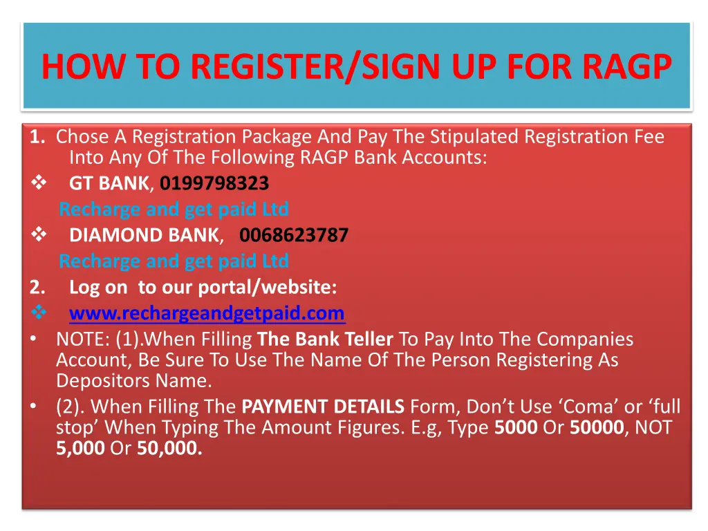 how to register sign up for ragp