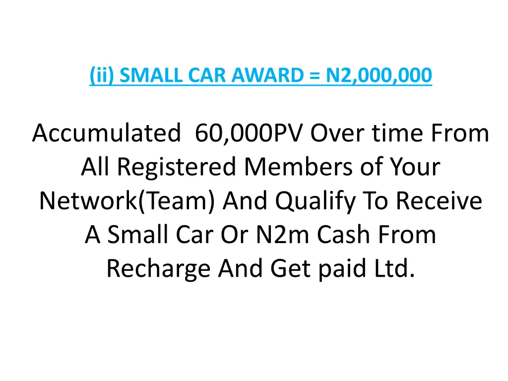 ii small car award n2 000 000