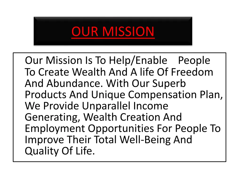 our mission