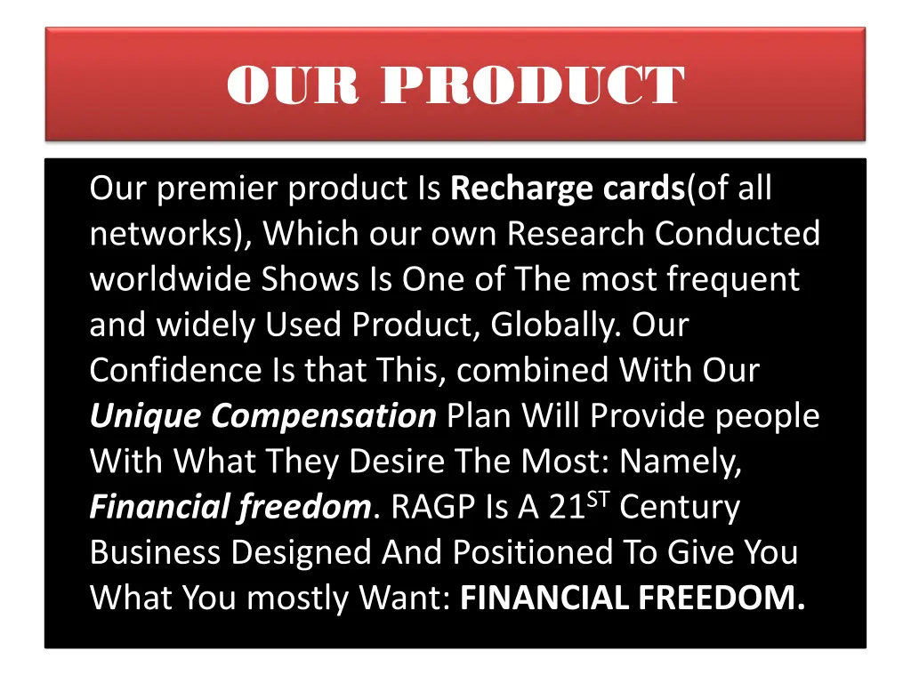 our product 1