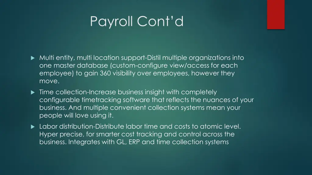 payroll cont d