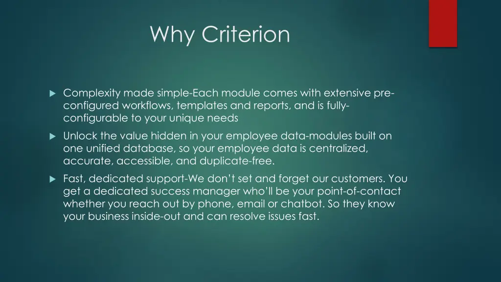 why criterion