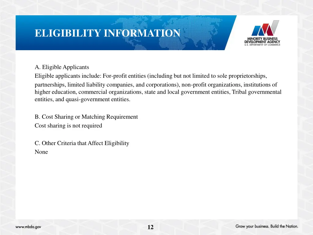 eligibility information