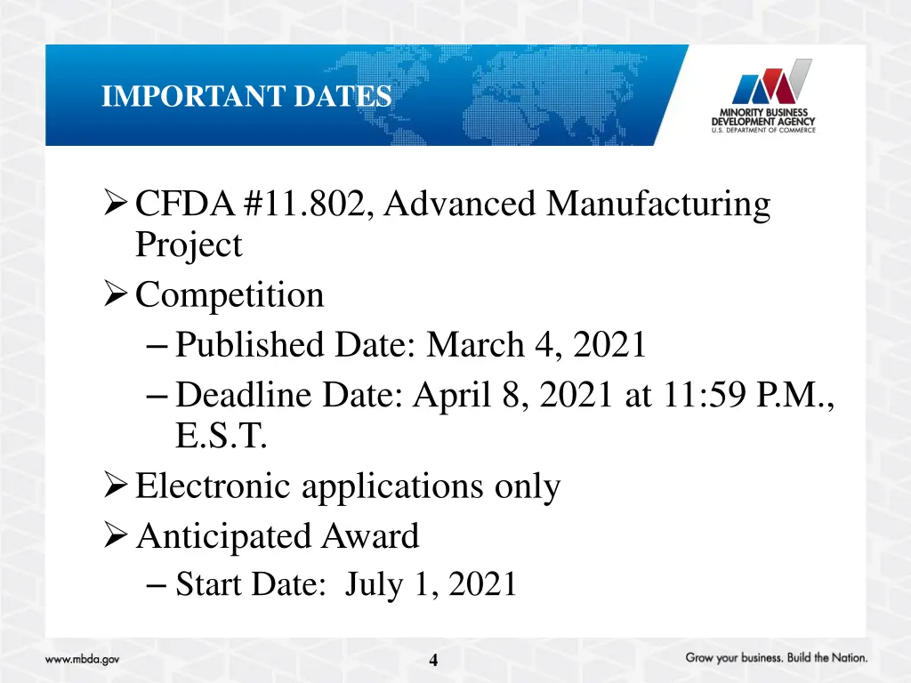important dates