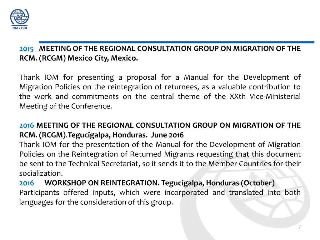 2015 meeting of the regional consultation group
