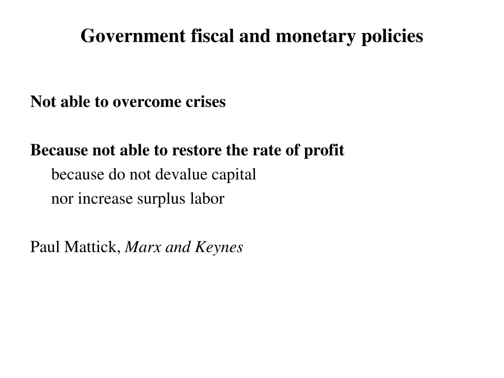 government fiscal and monetary policies