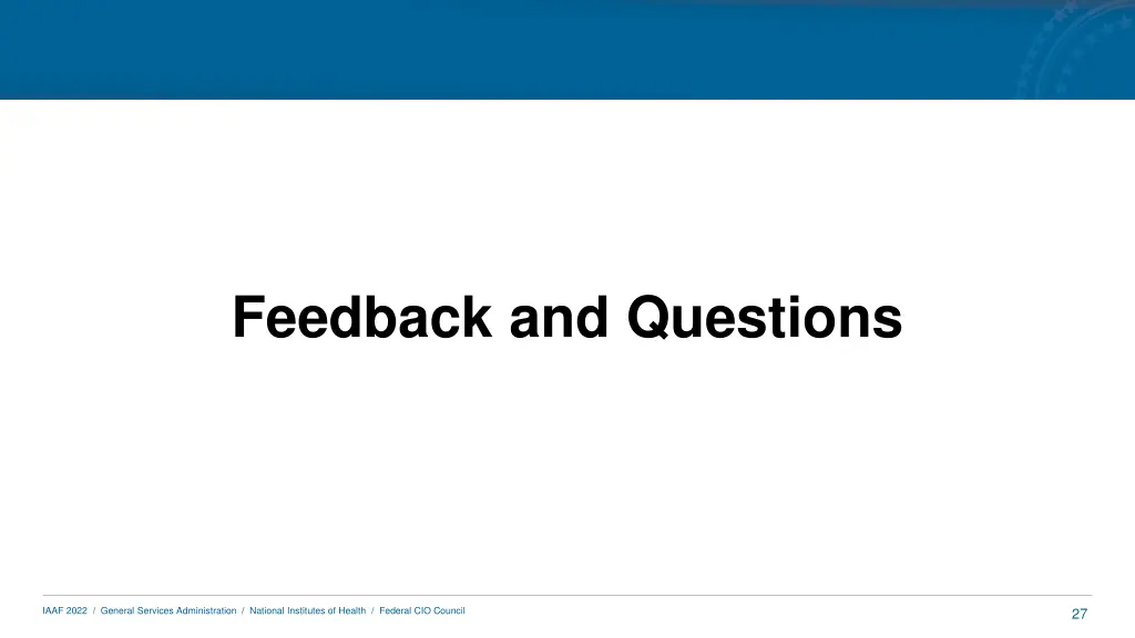 feedback and questions