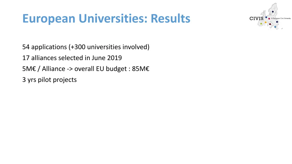 european universities results