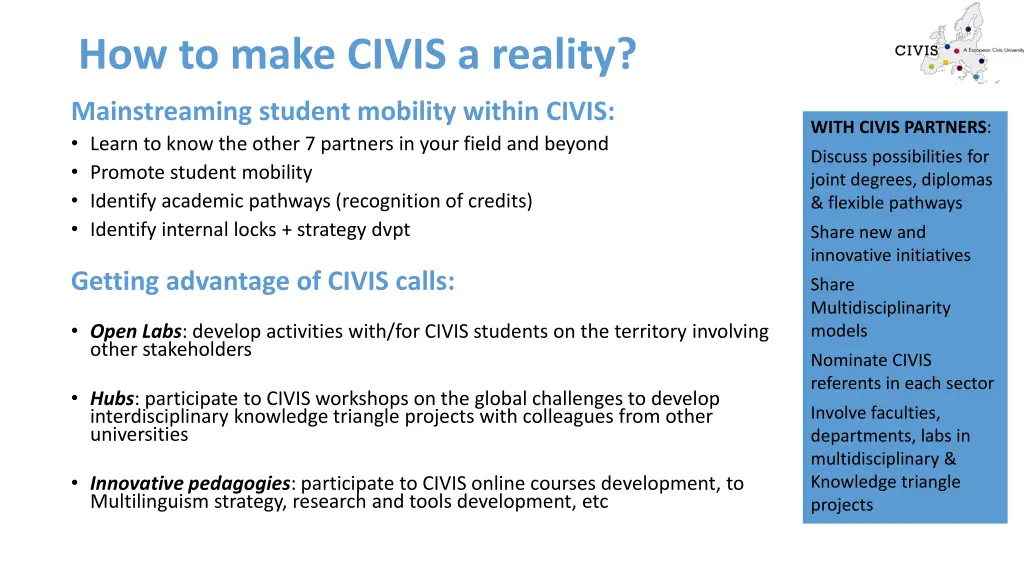 how to make civis a reality