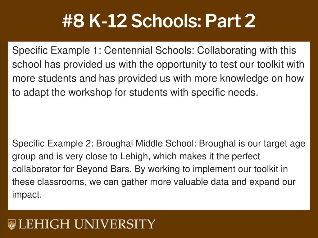8 k 8 k 12 schools part 2 12 schools part 2