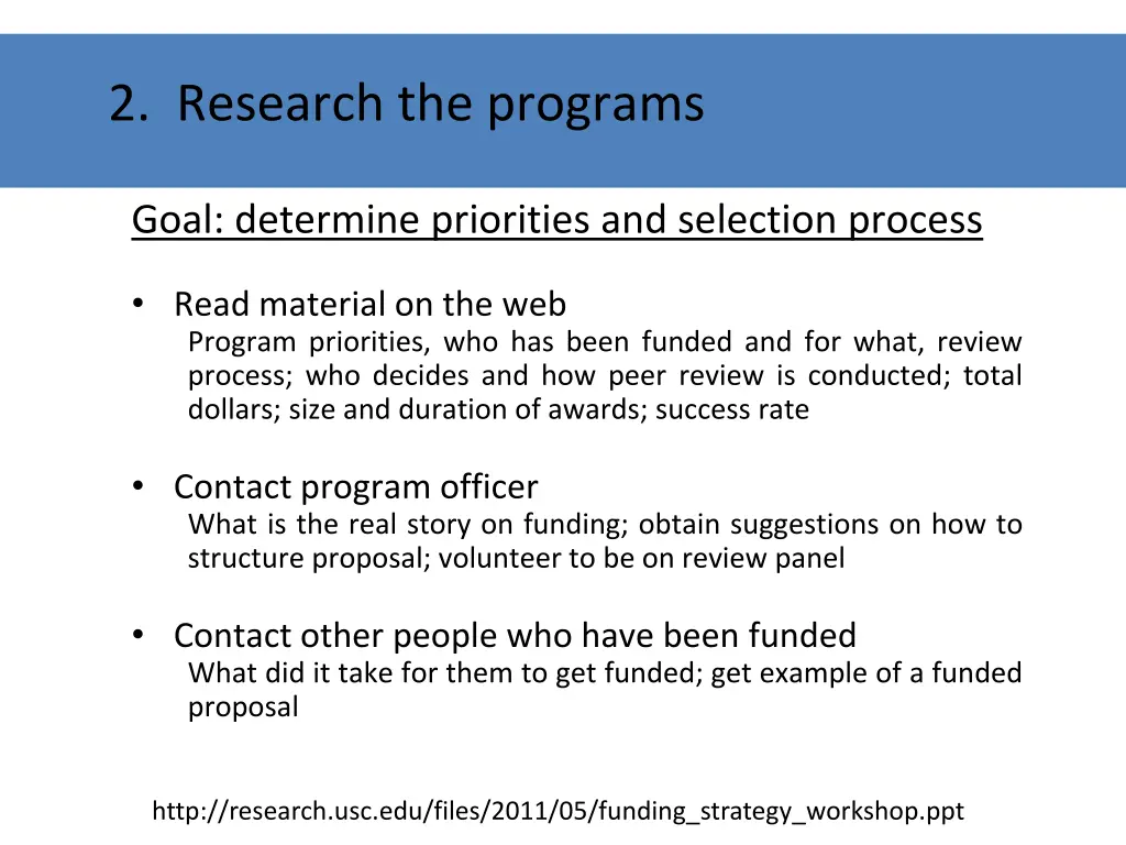 2 research the programs