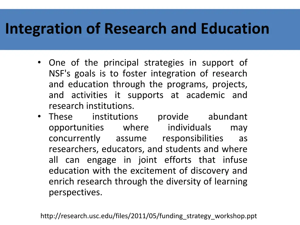 integration of research and education