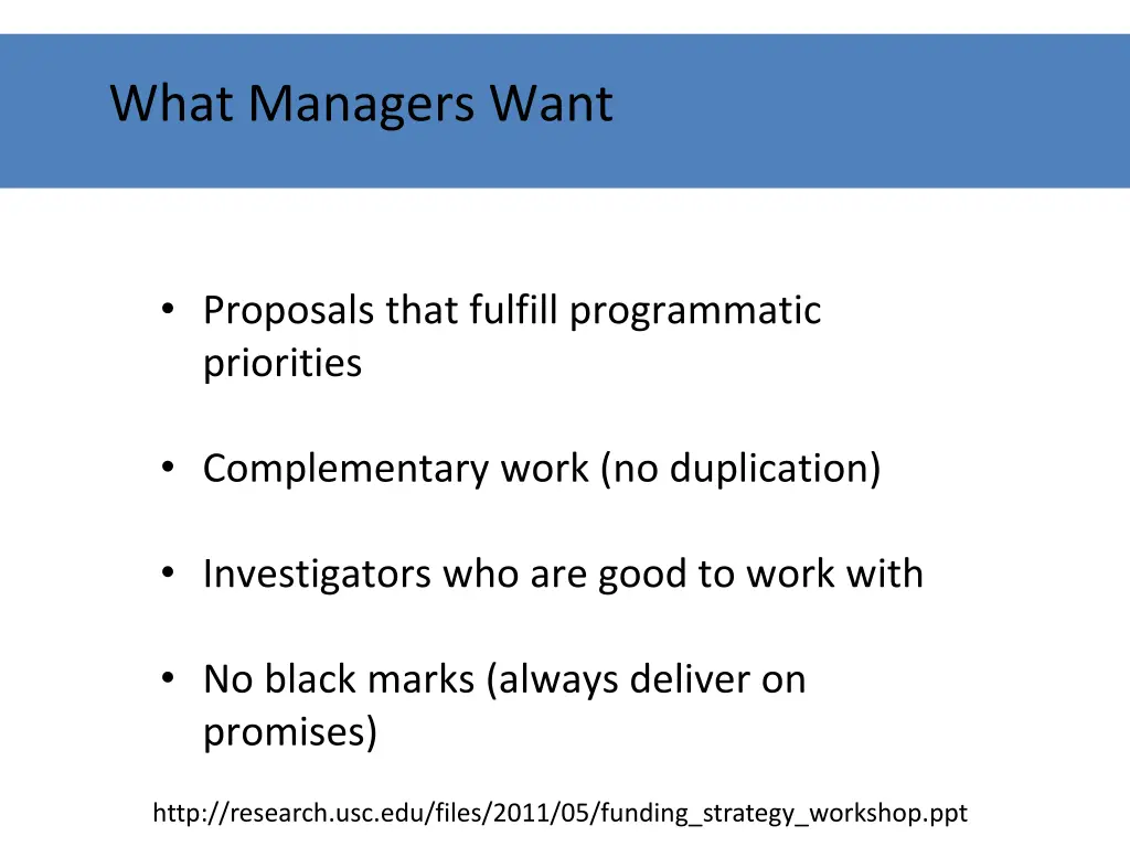 what managers want