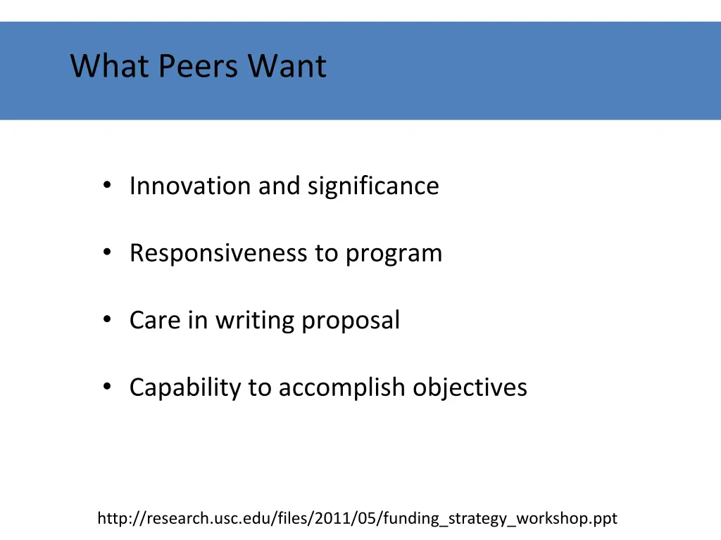 what peers want