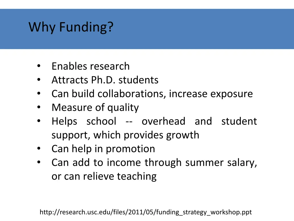 why funding
