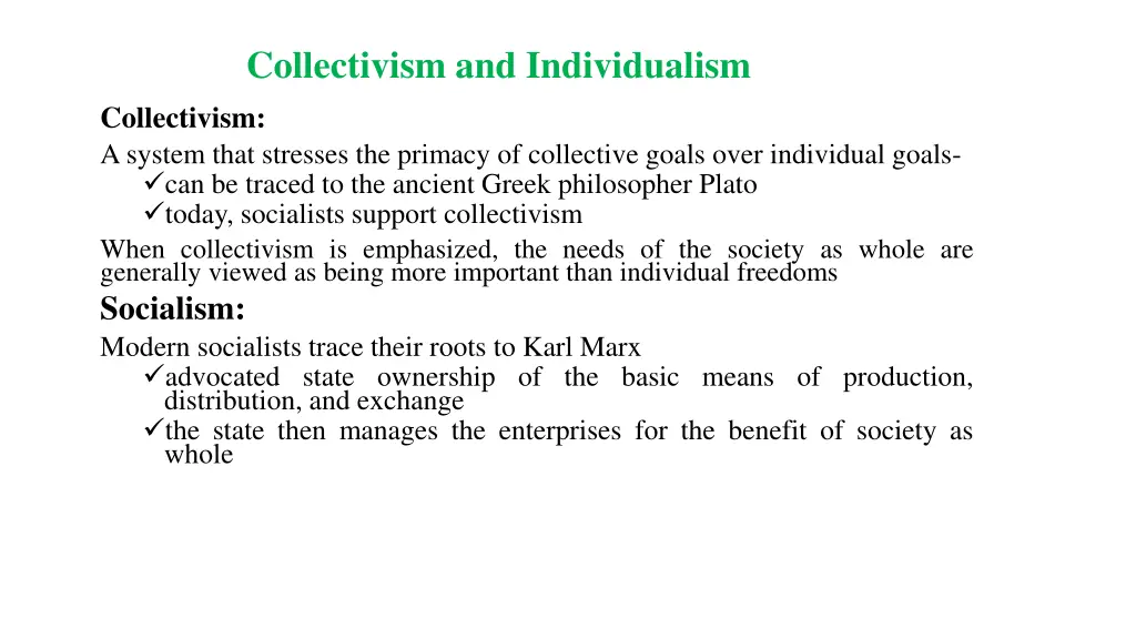 collectivism and individualism collectivism