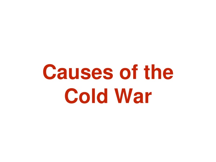 causes of the cold war
