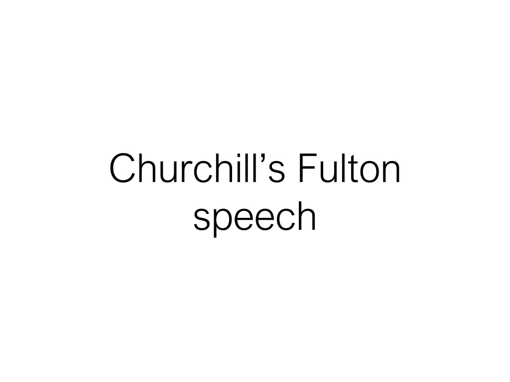 churchill s fulton speech