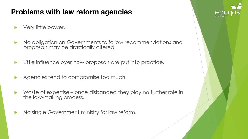 problems with law reform agencies