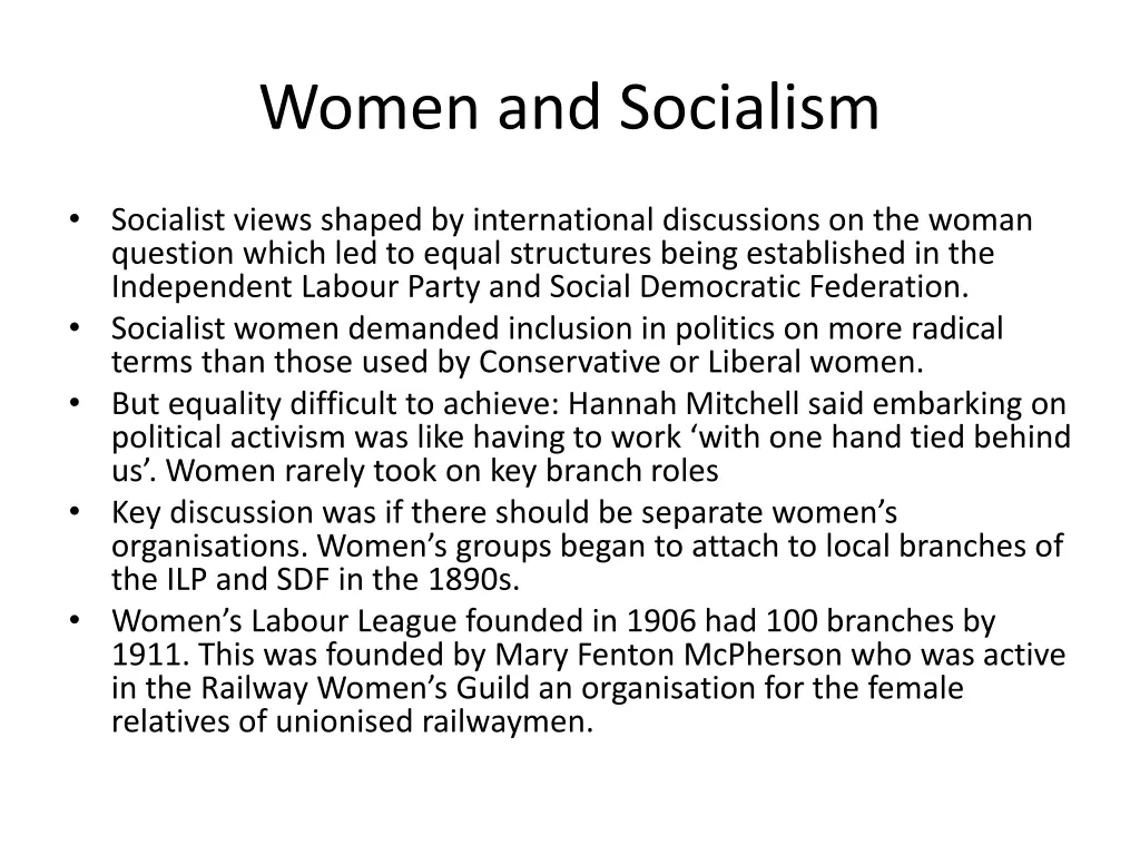 women and socialism