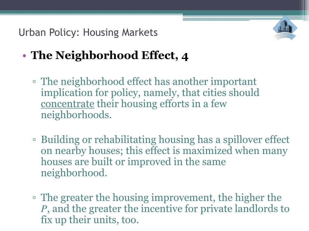 urban policy housing markets 10