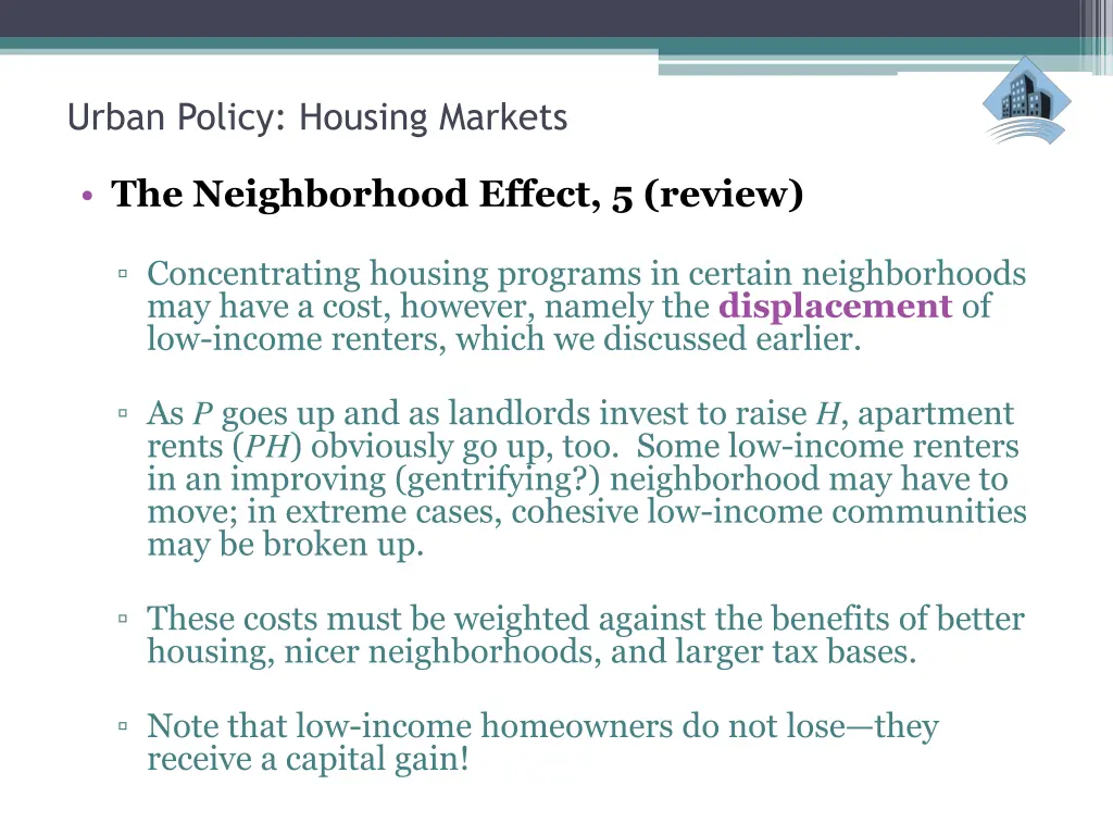 urban policy housing markets 11
