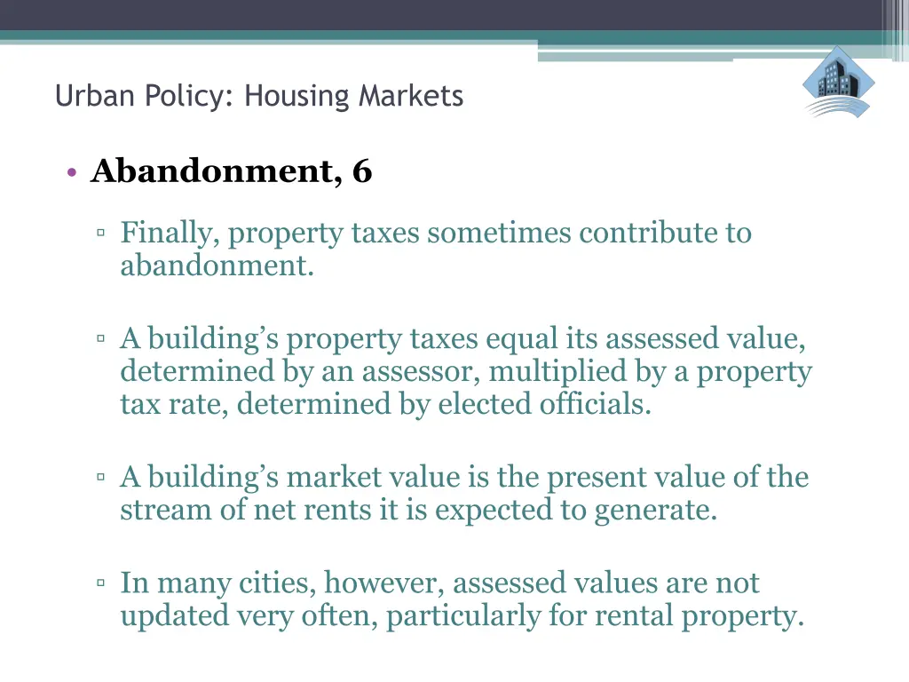 urban policy housing markets 17