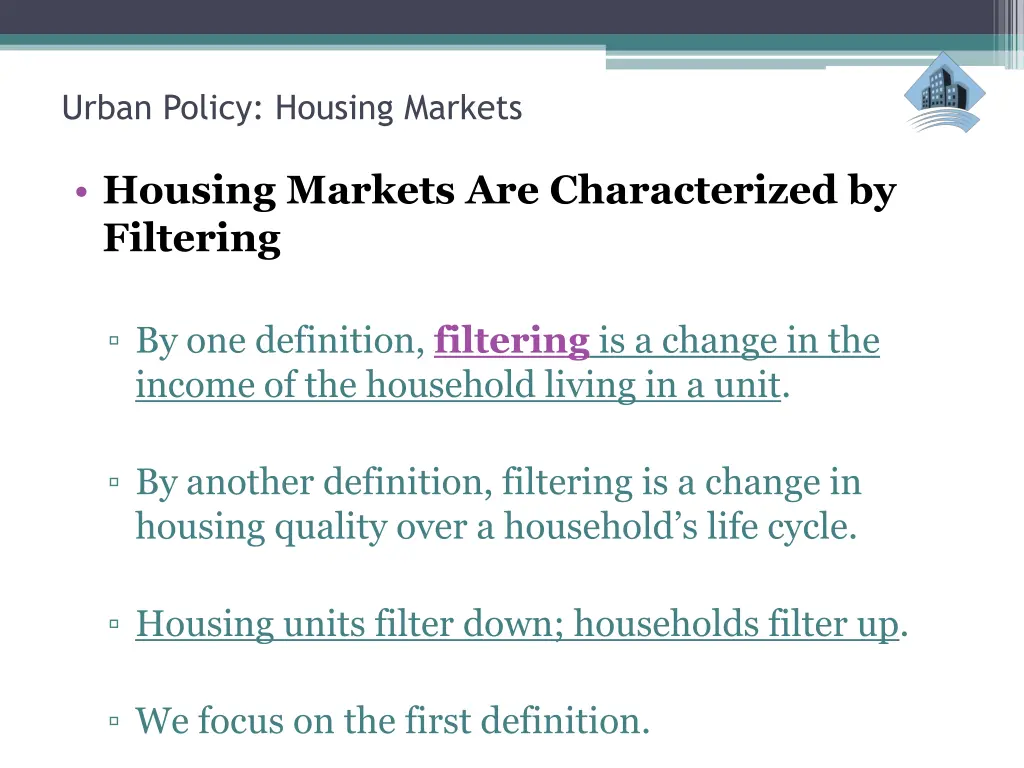 urban policy housing markets 20