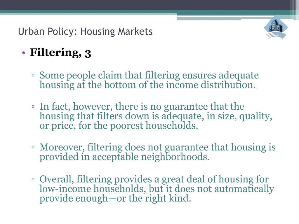 urban policy housing markets 22