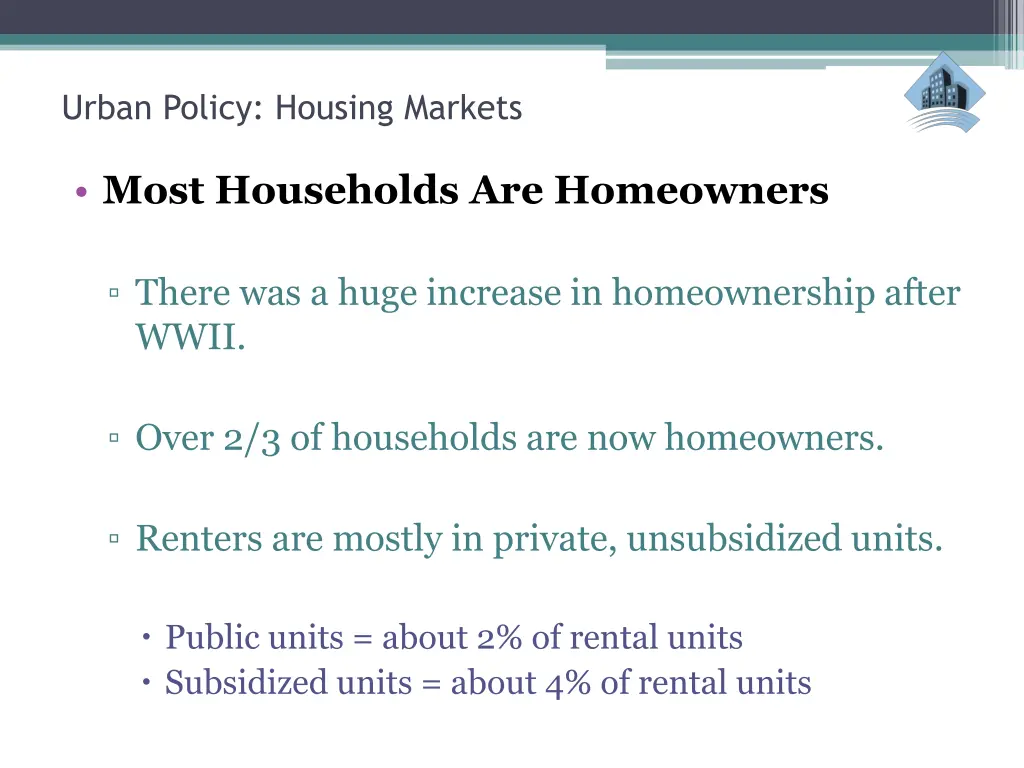 urban policy housing markets 3