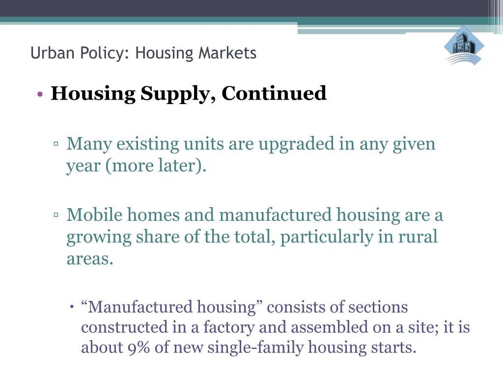 urban policy housing markets 5