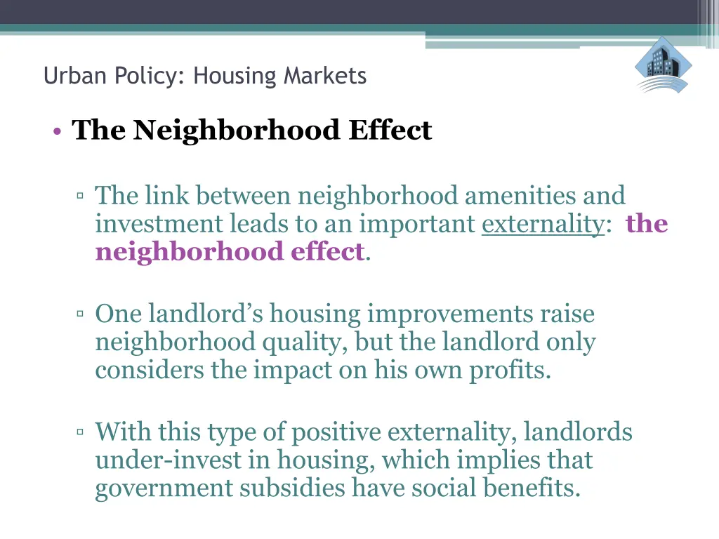 urban policy housing markets 8