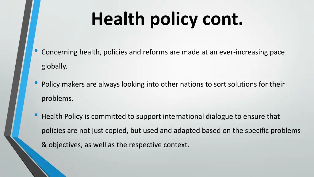 health policy cont 1