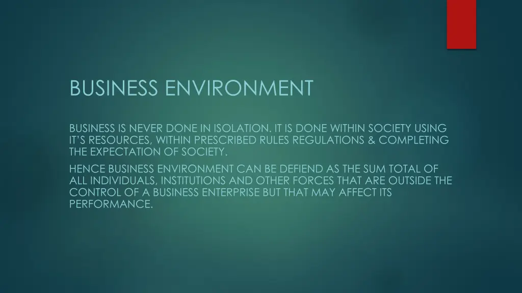 business environment
