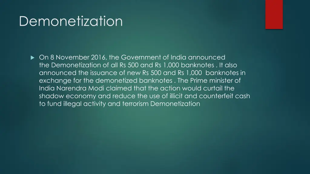 demonetization