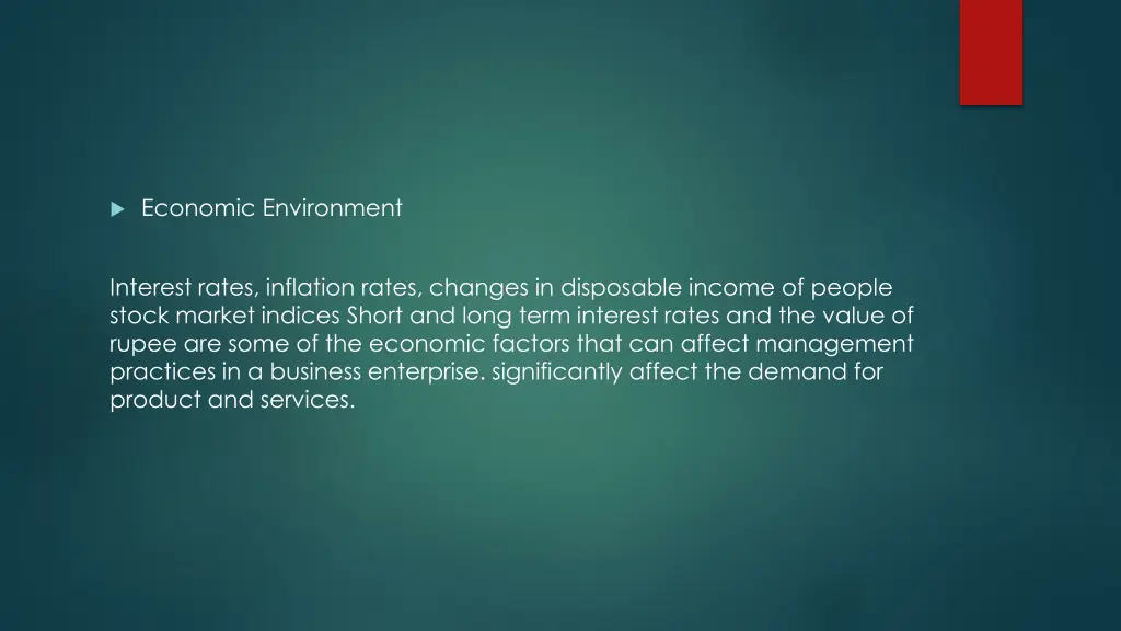 economic environment