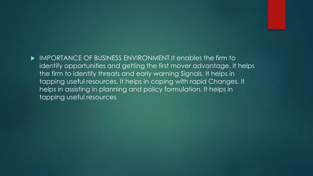 importance of business environment it enables