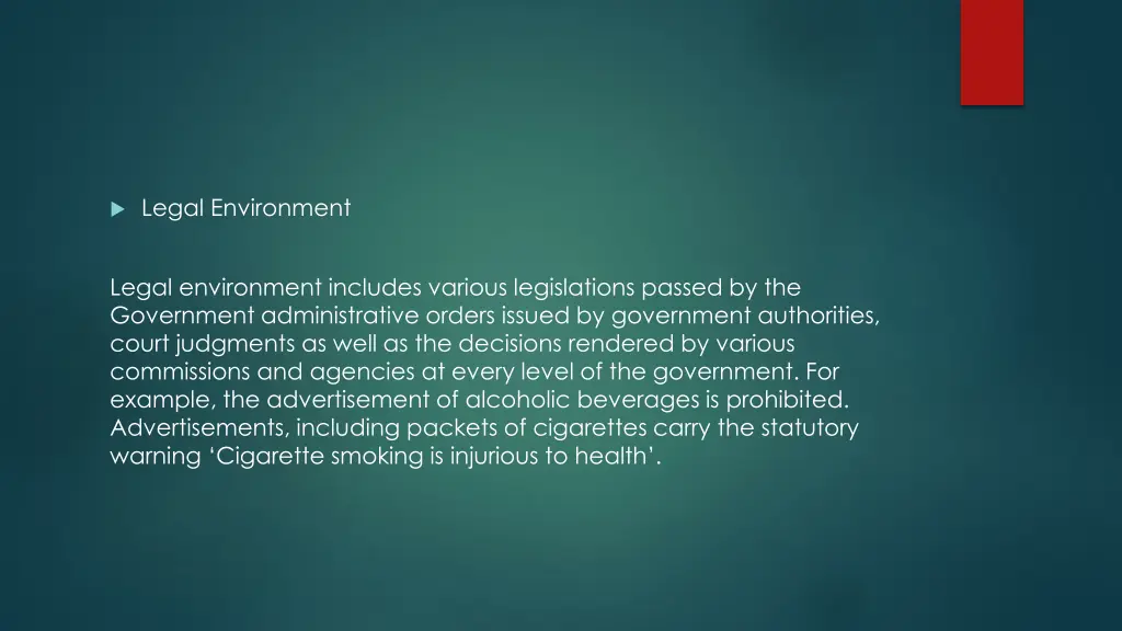 legal environment