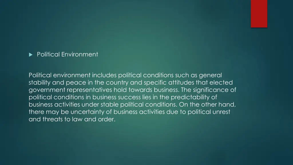 political environment