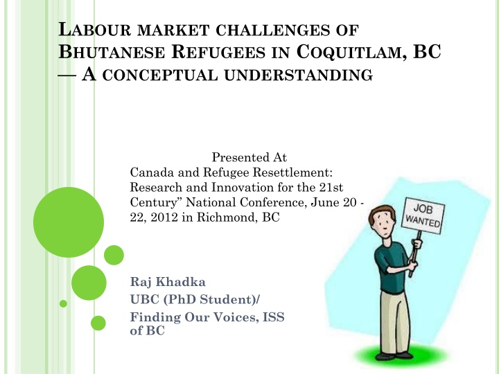 l abour market challenges of b hutanese r efugees