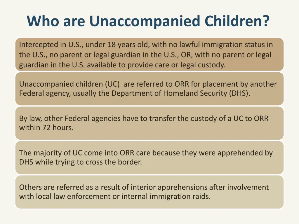 who are unaccompanied children