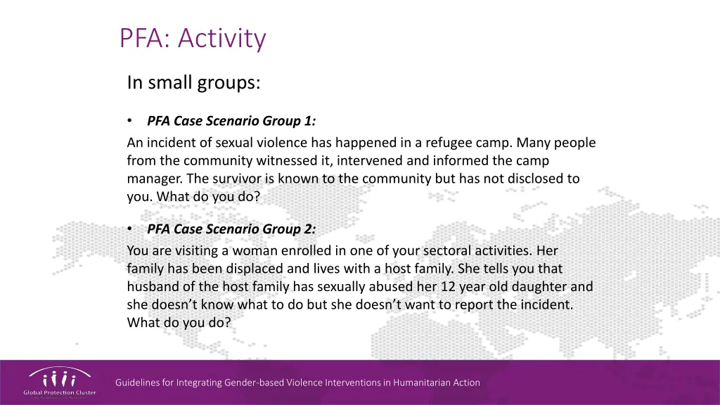pfa activity