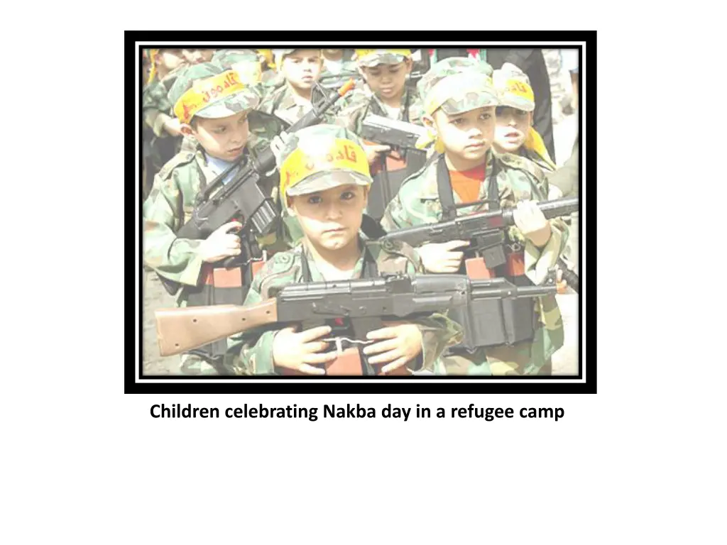 children celebrating nakba day in a refugee camp
