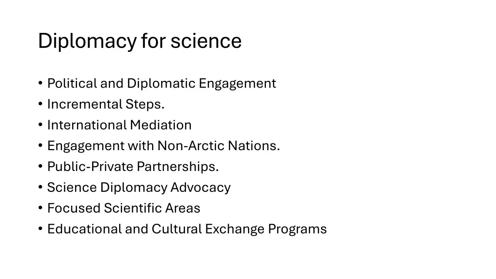 diplomacyforscience