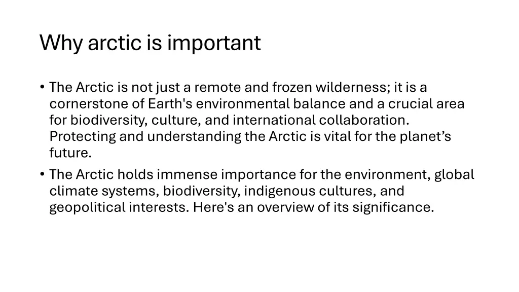 whyarcticis important