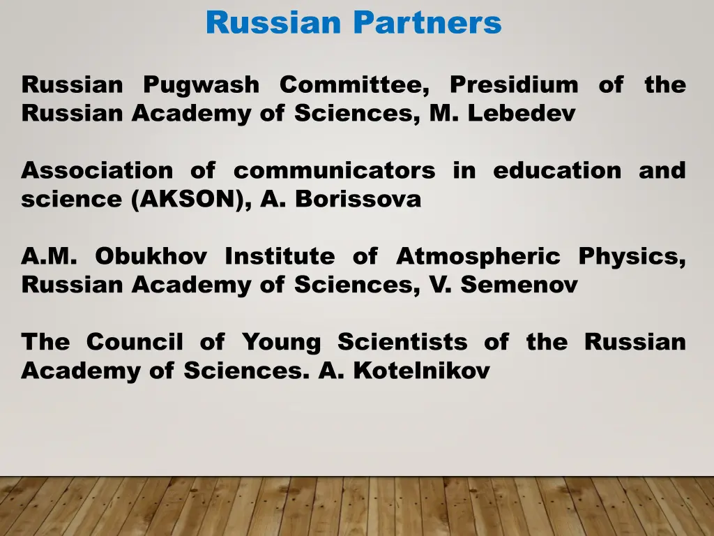 russian partners