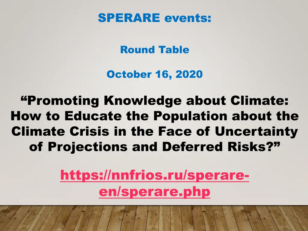 sperare events