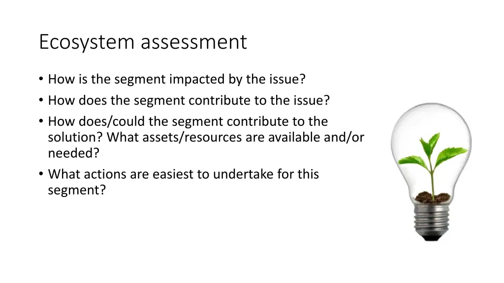 ecosystem assessment